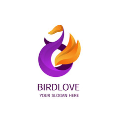 Bird Colorful Mascot Company Logo Vector Template