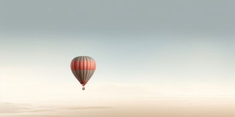 Fototapeta na wymiar Beautiful inspirational landscape with hot air balloon flying in the sky.