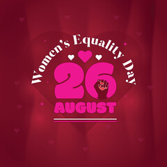 Happy Women's Equality Day Social Media Banner, Female holiday in August 26,Women right history month Vector illustration