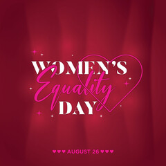 Happy Women's Equality Day Social Media Banner, Female holiday in August 26,Women right history month Vector illustration