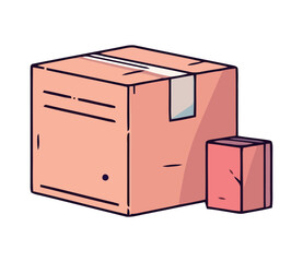 Shipping cardboard box illustration design