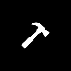 Common handyman working hammer icon  isolated on black background