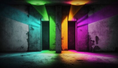 parede com luzes colorida