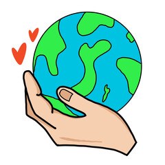 hand holding globe