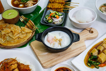 Thai dessert . Bua Loy with Sweet Egg in many colours.