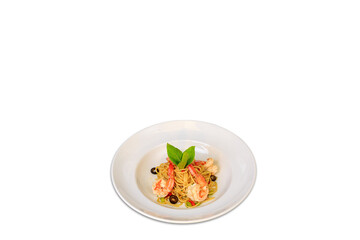 Linguine shrimp scampi with garlic and olive oil