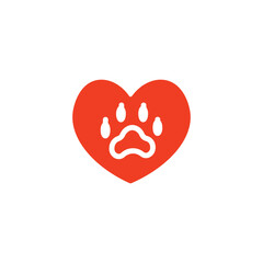 Love Paw Pet Solid Icon