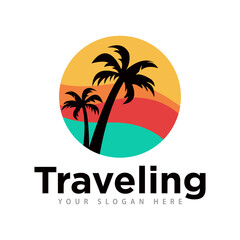 Travel Summer Logo Design Illustration