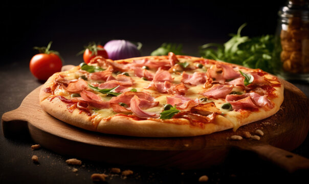 Pizza with ham, AI, Generative AI, Generative