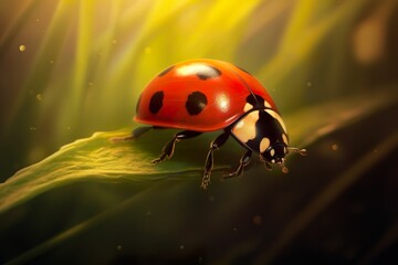 Fototapeta premium lady bug in wildlife made with generative ai technology