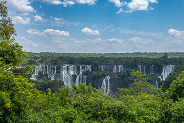 The Iguazu Falls serving as a natural border between Argentina and Brazil symbolize the harmonious coexistence of two nations