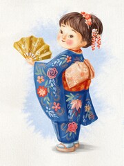 cute girl in traditional costumes 