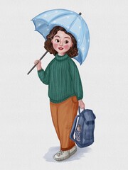 illustration of cute girl