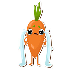 Vector illustration of carrot character sticker