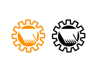 Excavator gear logo icon vector template 