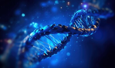 DNA molecule in blue tones by Generative AI