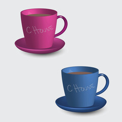 3d realistic vector isolated white cups of coffee, cappuccino, americano, espresso, mocha, latte, cocoa, blank white cup suitable for placing logo or text