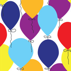 Colorful baloons seamless pattern. Vector illustration.