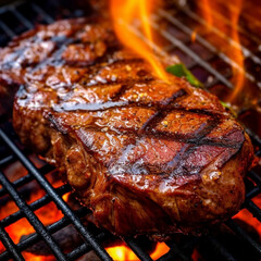 steak cooking on a bbq