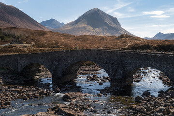 bridge over the river in the mountains
