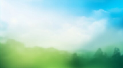 Fototapeta na wymiar World Environment Day concept: Abstract blurred beautiful green and blue sky background, Generative AI