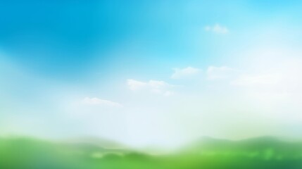Fototapeta na wymiar World Environment Day concept: Abstract blurred beautiful green and blue sky background, Generative AI