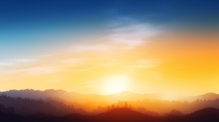 Fototapeta na wymiar Sun light and mountain day sky sunset background, Generative AI