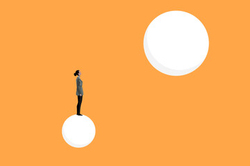 Business woman leadership. concept of goal, strength, feminism, ambition and opportunity