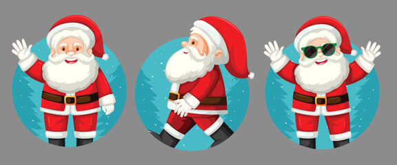 Set of christmas theme with santa by the greatest graphics