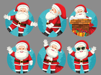 Set of christmas theme with santa by the greatest graphics
