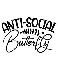Anti-social Butterfly SVG Cut File