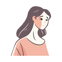 young woman avatar drawn character