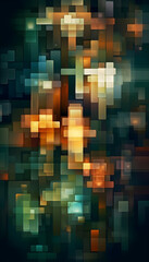Fototapeta na wymiar Pixelated Abstract Background, Squares and Rectangles