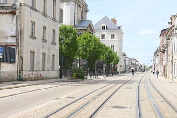 Fototapeta na wymiar Rue typique, ville de Orléans, département du Loiret, France