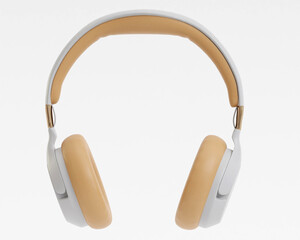 3D Rendering headphones isolated on white background