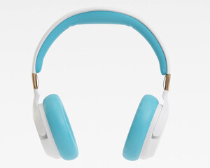 3D Rendering headphones isolated on white background