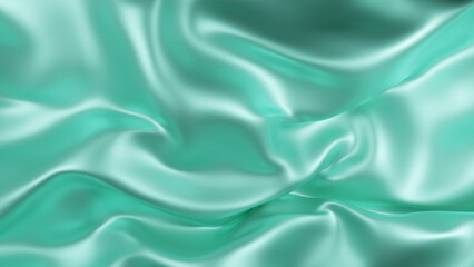 Elegant sea green, luxury fabric background with copy space