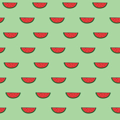 Vector abstract watermelons repeating pattern background.