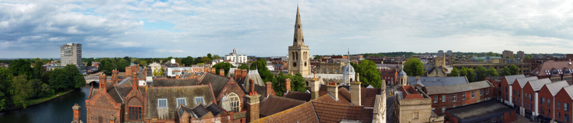 Beautiful Aerial Footage of Central Bedford City of England. The Downtown's Footage Was Captured...