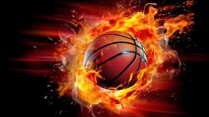 Scoring during a basketball game ball in hoop. Generative ai