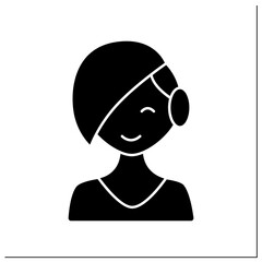 Times of life glyph icon. Puberty period. Young girl grow up. Teenager. Different ages concept. Filled flat sign. Isolated silhouette vector illustration