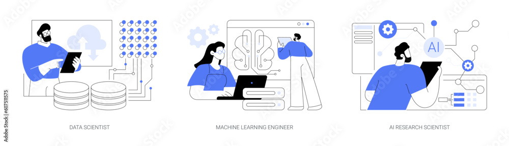 Canvas Prints artificial intelligence jobs abstract concept vector illustrations.