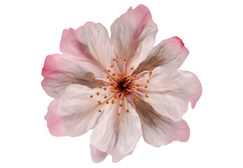 Cherry blossom flower on transparent background. Generative AI.