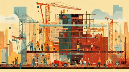 an illustration that communicates construction - made with Generative AI tools
