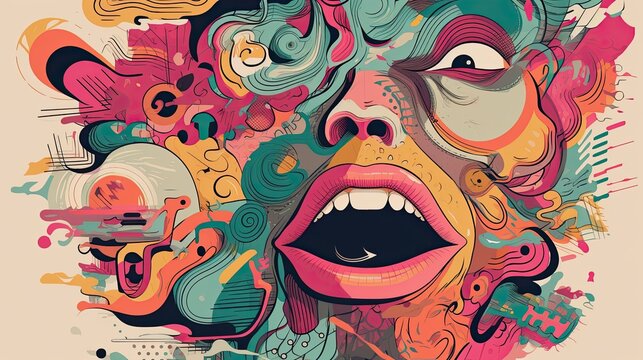 an illustration that communicates crazyness - made with Generative AI tools