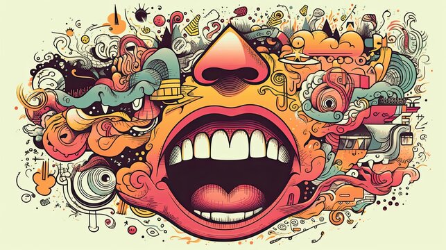 an illustration that communicates crazyness - made with Generative AI tools