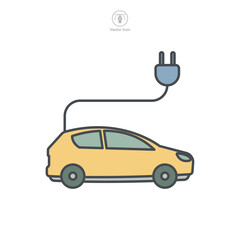 Electric Car. Hybrid Vehicles Icon symbol template for graphic and web design collection logo vector illustration