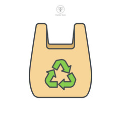 plastic bag with recycle sign Icon symbol template for graphic and web design collection logo vector illustration