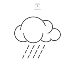 Rain Cloud Icon symbol template for graphic and web design collection logo vector illustration