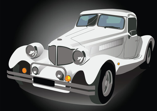 Vector illustration wite vintage retro car isolated
